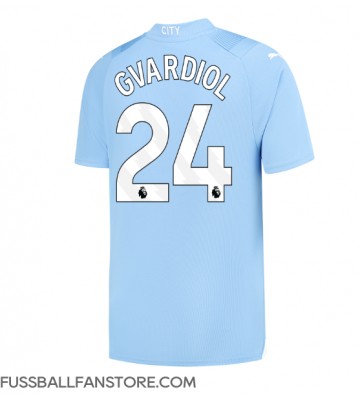 Manchester City Josko Gvardiol #24 Replik Heimtrikot 2023-24 Kurzarm